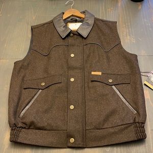 Panhandle Powder River heather Brown Holbrook wool Western Vest ranch wear